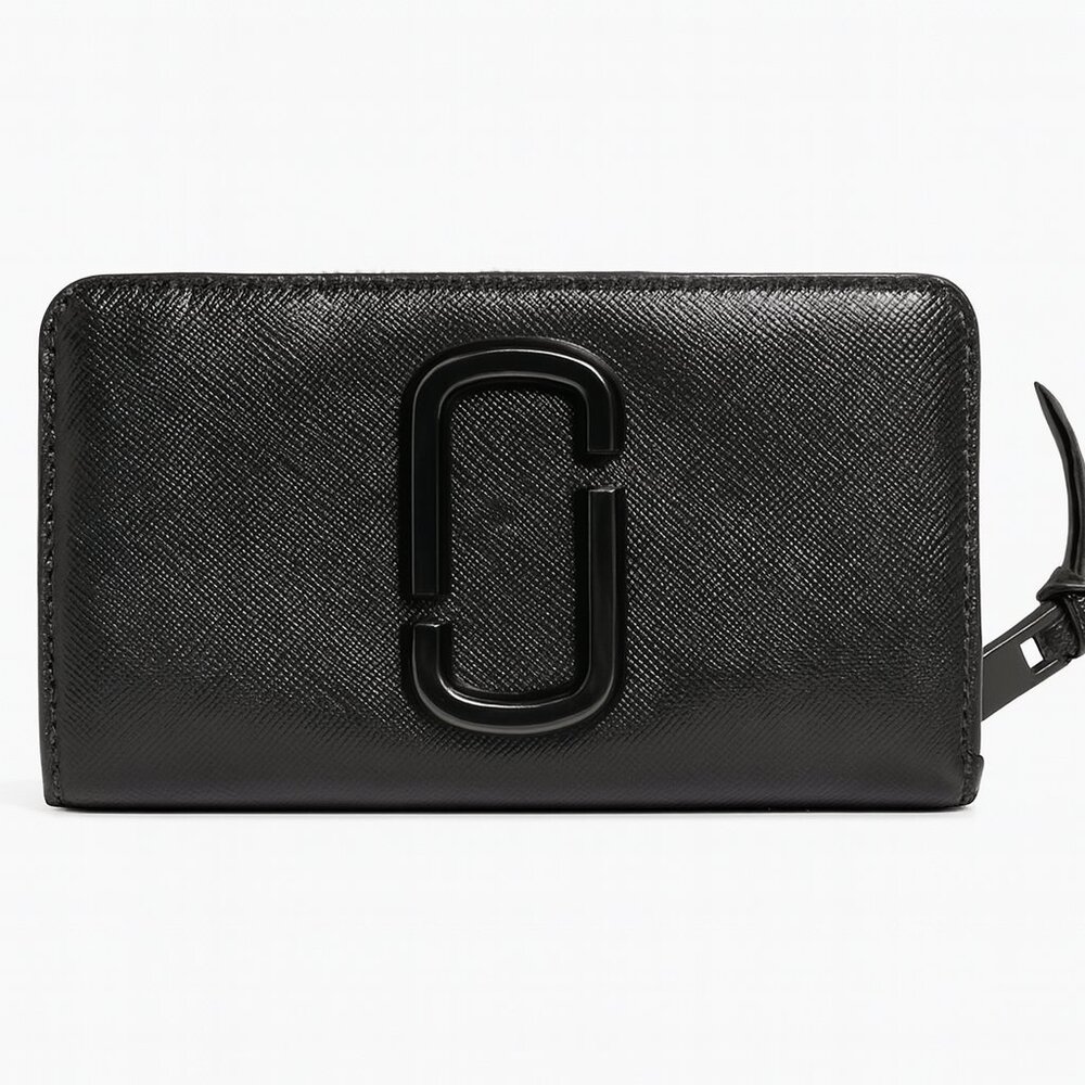 Marc Jacobs Double J Patent Saffiano Leather Zip Wallet